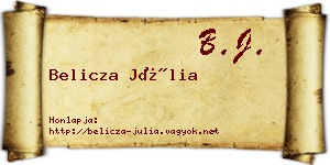 Belicza Júlia névjegykártya